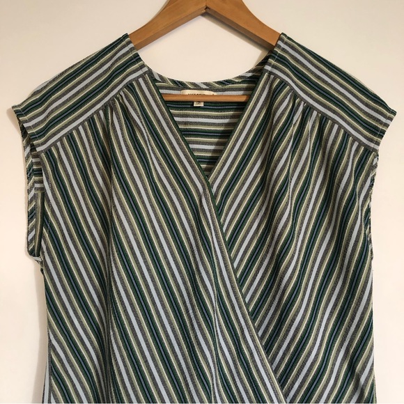 Max Studio Hennie Surplice Top M Stitch Fix High Low Dolman Sleeve Stripe Blouse - Picture 2 of 8